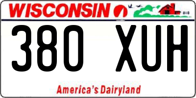 WI license plate 380XUH