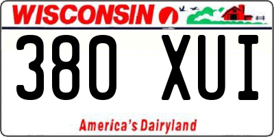 WI license plate 380XUI