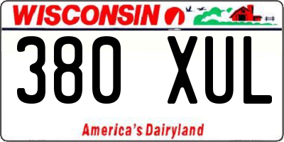 WI license plate 380XUL