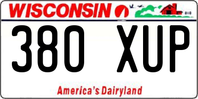 WI license plate 380XUP
