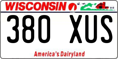 WI license plate 380XUS