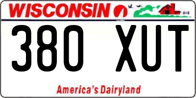 WI license plate 380XUT