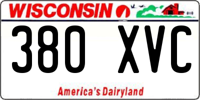 WI license plate 380XVC