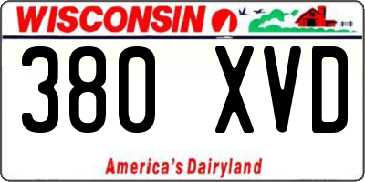 WI license plate 380XVD