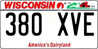 WI license plate 380XVE