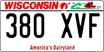 WI license plate 380XVF