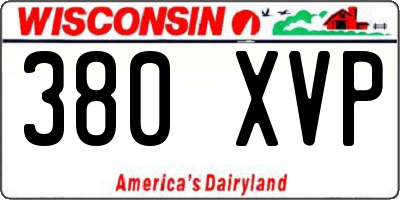 WI license plate 380XVP