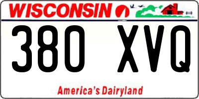 WI license plate 380XVQ