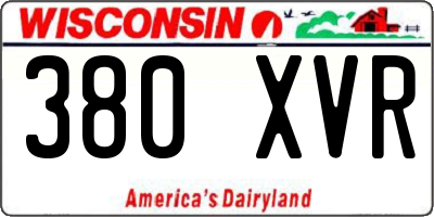WI license plate 380XVR