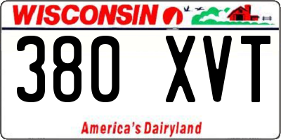 WI license plate 380XVT