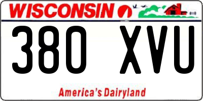 WI license plate 380XVU