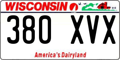 WI license plate 380XVX
