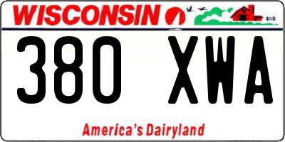 WI license plate 380XWA
