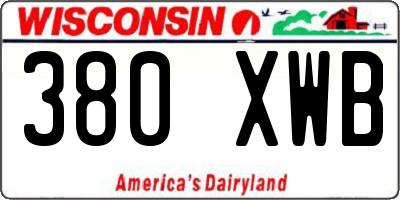 WI license plate 380XWB