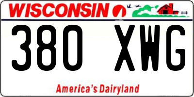 WI license plate 380XWG
