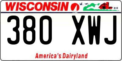 WI license plate 380XWJ