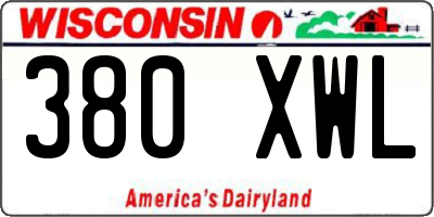 WI license plate 380XWL