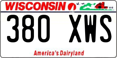 WI license plate 380XWS