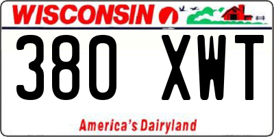 WI license plate 380XWT