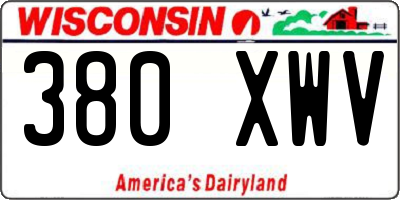 WI license plate 380XWV