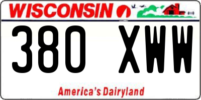 WI license plate 380XWW