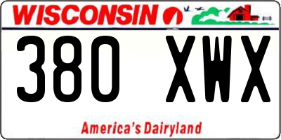 WI license plate 380XWX