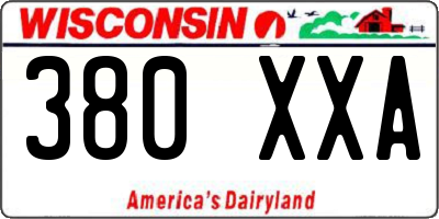 WI license plate 380XXA