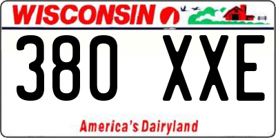WI license plate 380XXE
