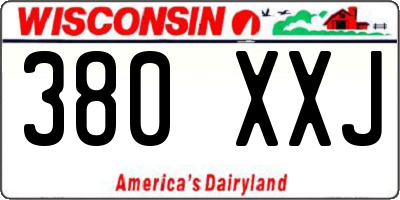 WI license plate 380XXJ