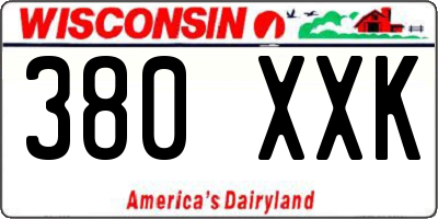 WI license plate 380XXK