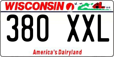 WI license plate 380XXL