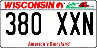 WI license plate 380XXN