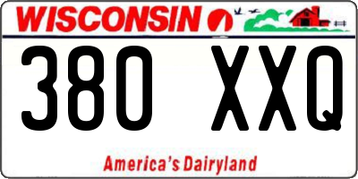 WI license plate 380XXQ