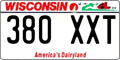 WI license plate 380XXT