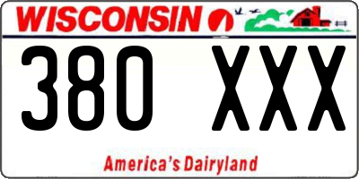 WI license plate 380XXX