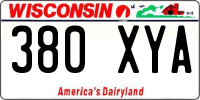 WI license plate 380XYA