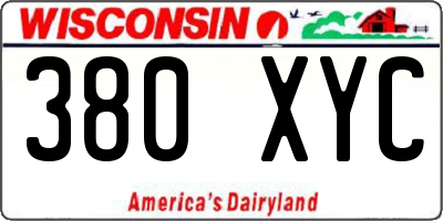 WI license plate 380XYC