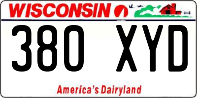 WI license plate 380XYD