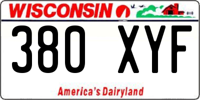 WI license plate 380XYF