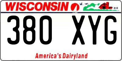 WI license plate 380XYG