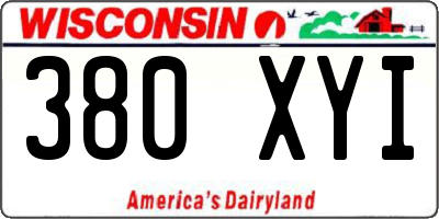 WI license plate 380XYI