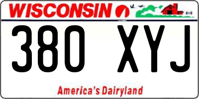 WI license plate 380XYJ