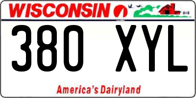 WI license plate 380XYL