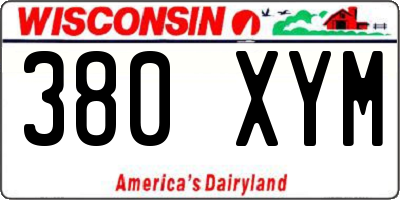 WI license plate 380XYM