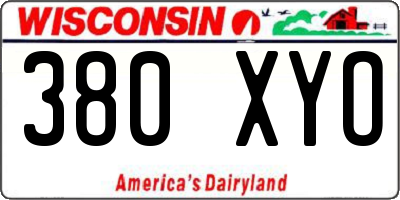 WI license plate 380XYO