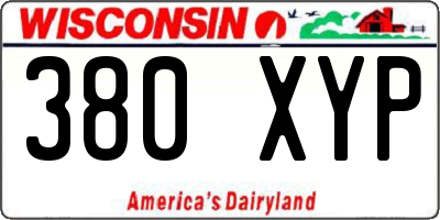 WI license plate 380XYP