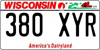 WI license plate 380XYR