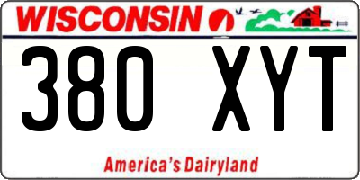 WI license plate 380XYT