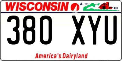 WI license plate 380XYU