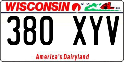 WI license plate 380XYV